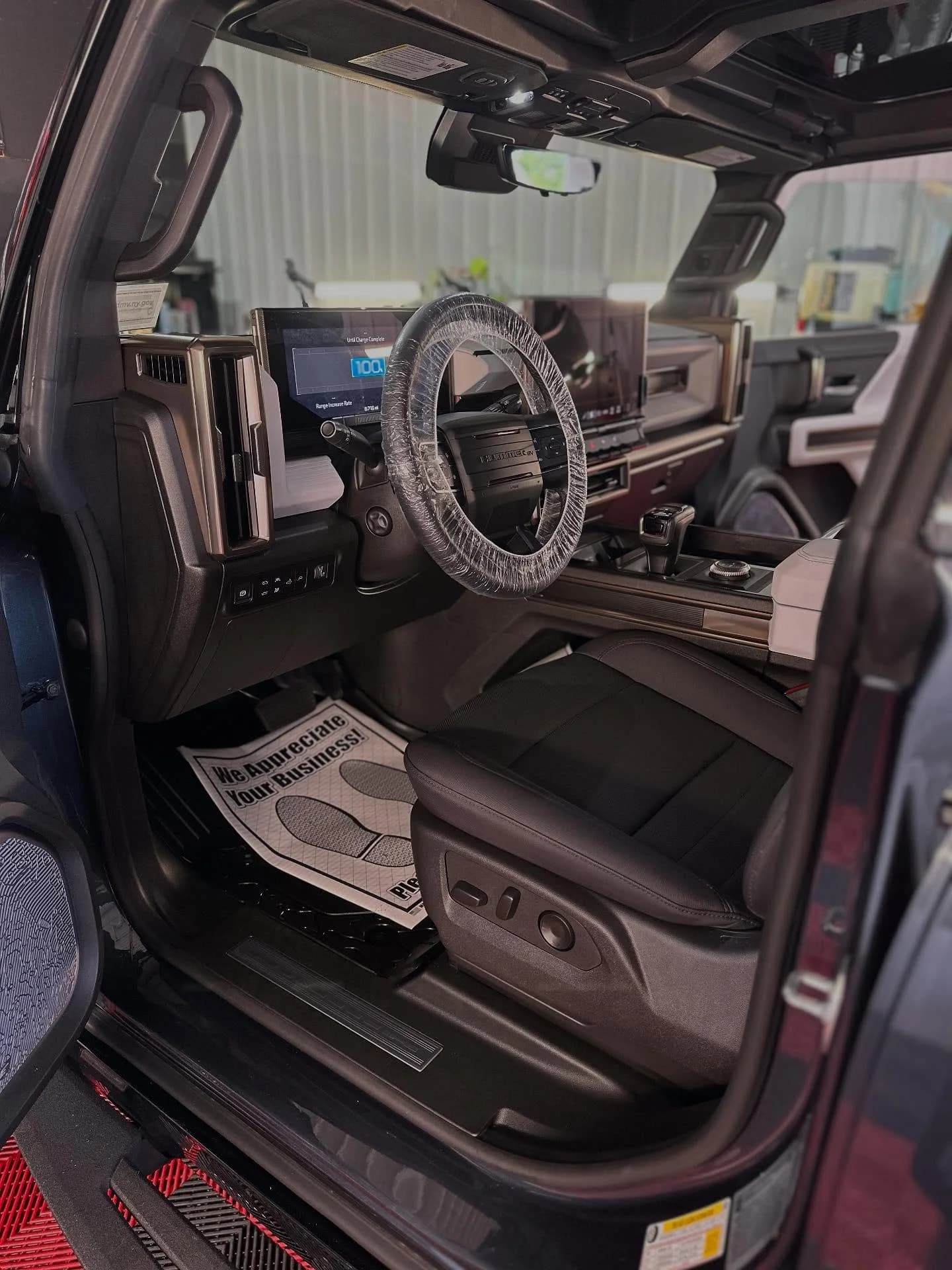 Hummer EV interior detailing