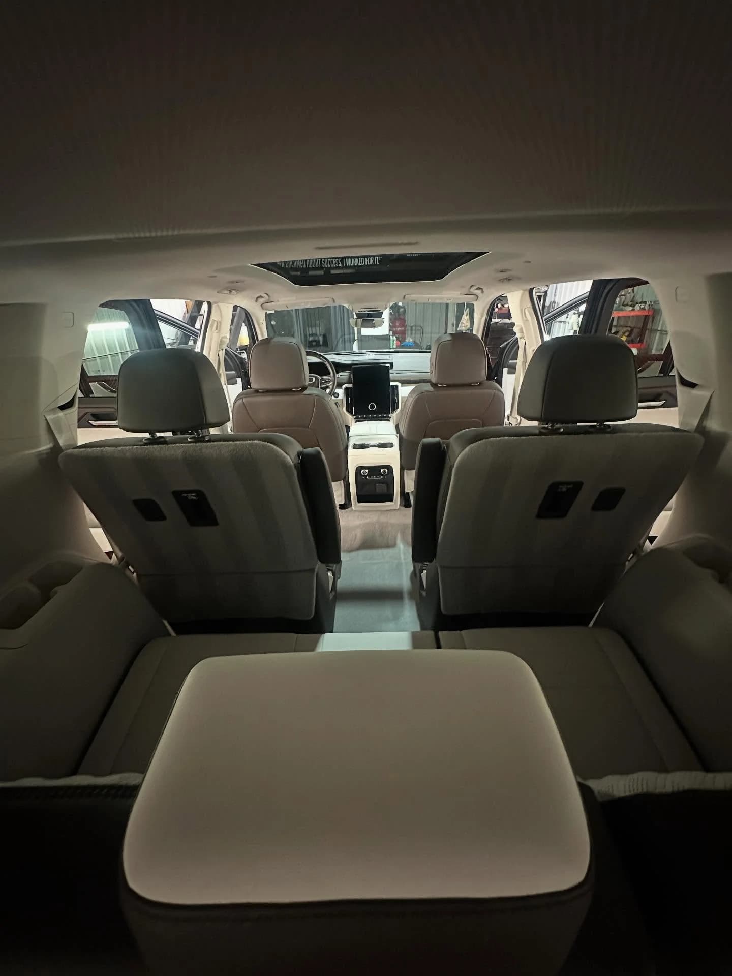 Clean GMC Acadia rear seating after interior detailing